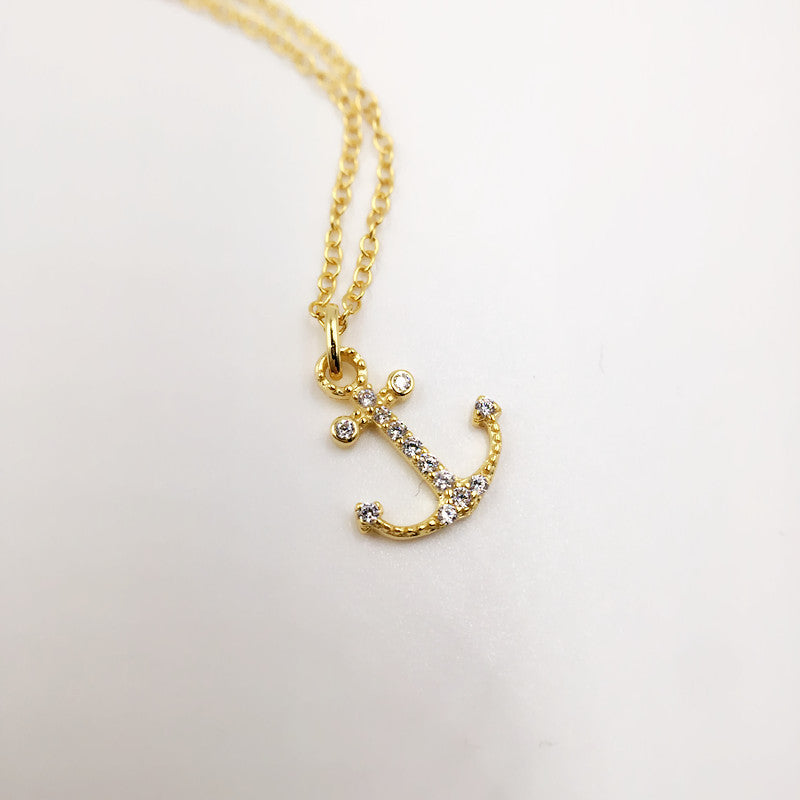 Sterling Silver Take Me to the Ocean Anchor Necklace