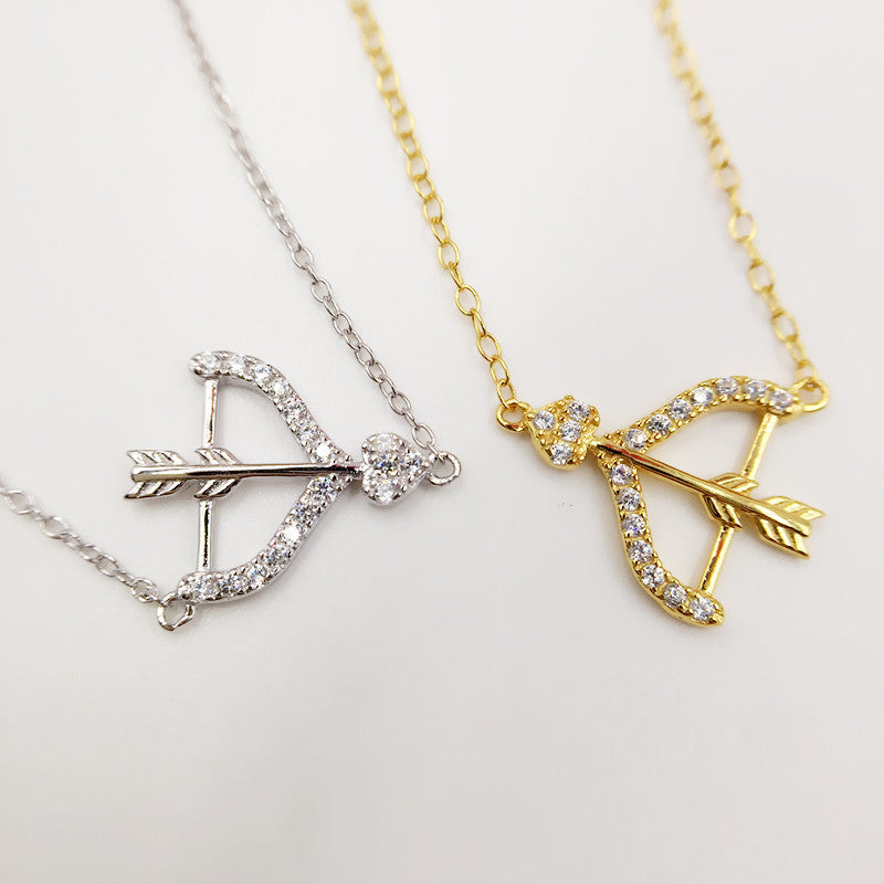 Sterling Silver Bow Arrow Necklace