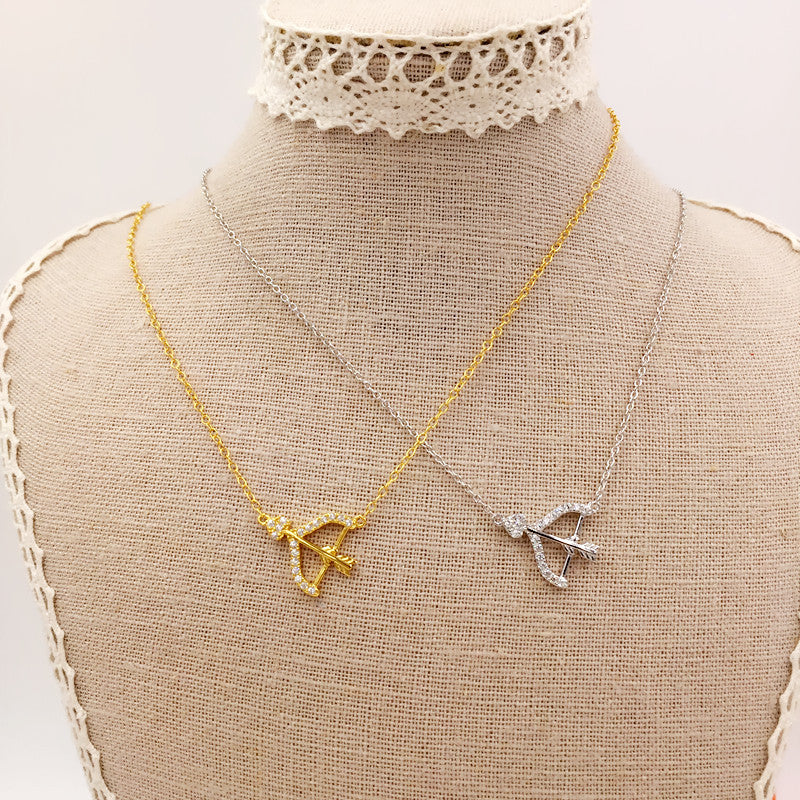 Sterling Silver Bow Arrow Necklace