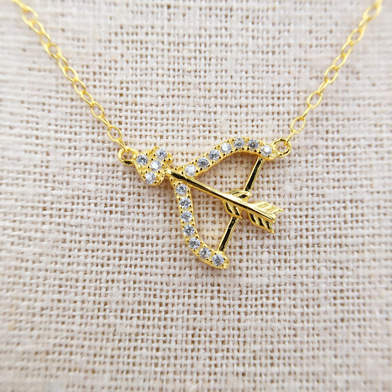 Sterling Silver Bow Arrow Necklace