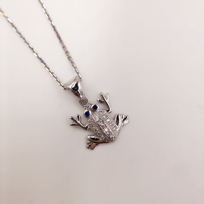 Sterling Silver Good Luck Frog Necklace