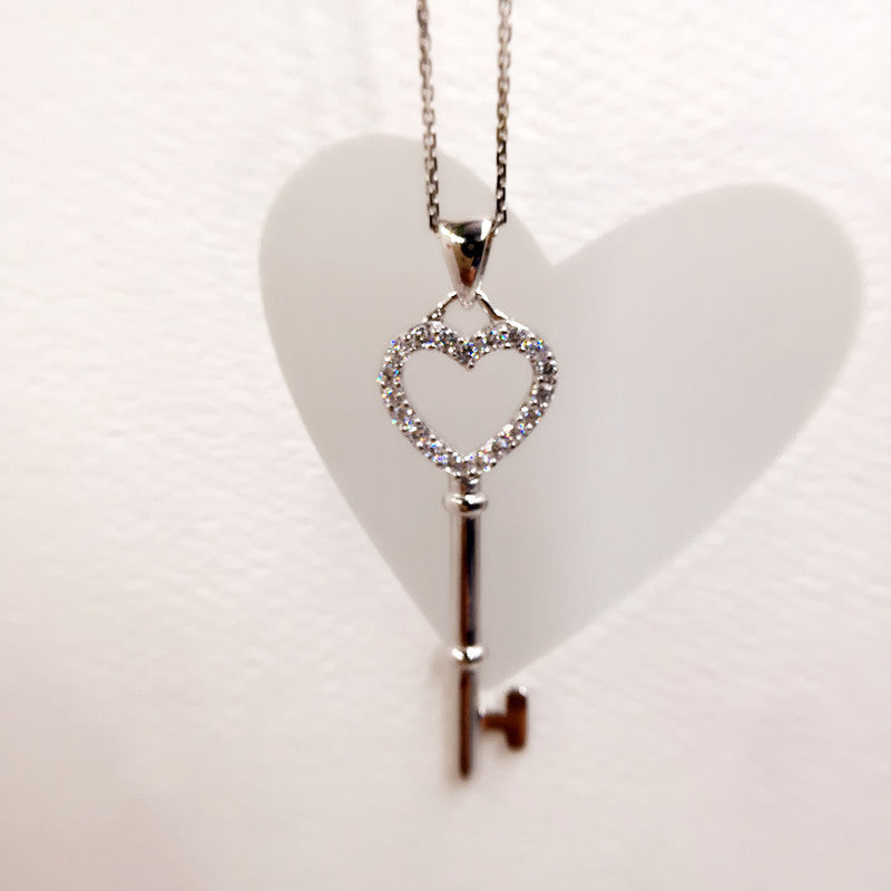 Love Heart Key Necklace