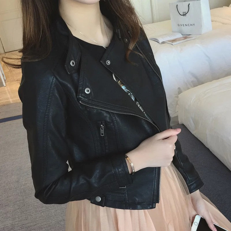 Faux Leather Moto Jacket