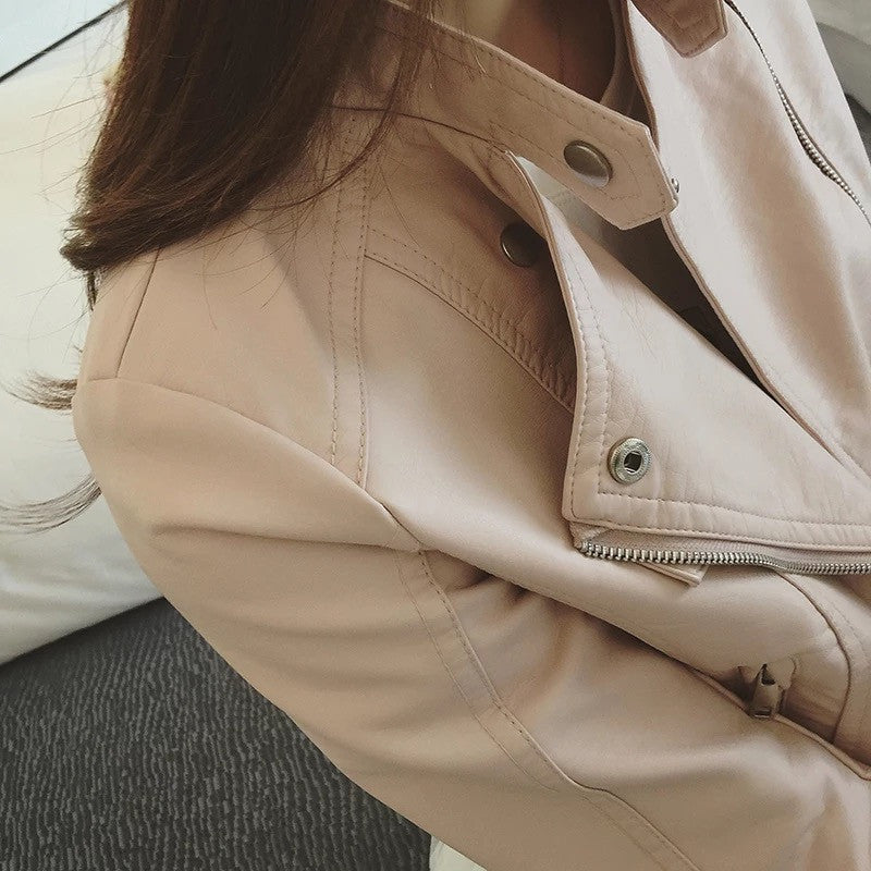 Faux Leather Moto Jacket