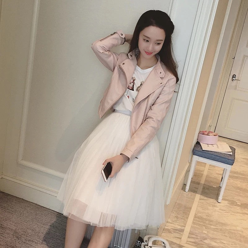 Faux Leather Moto Jacket