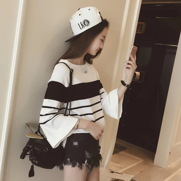 Wide Stripe Knit Top