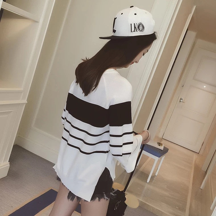 Wide Stripe Knit Top