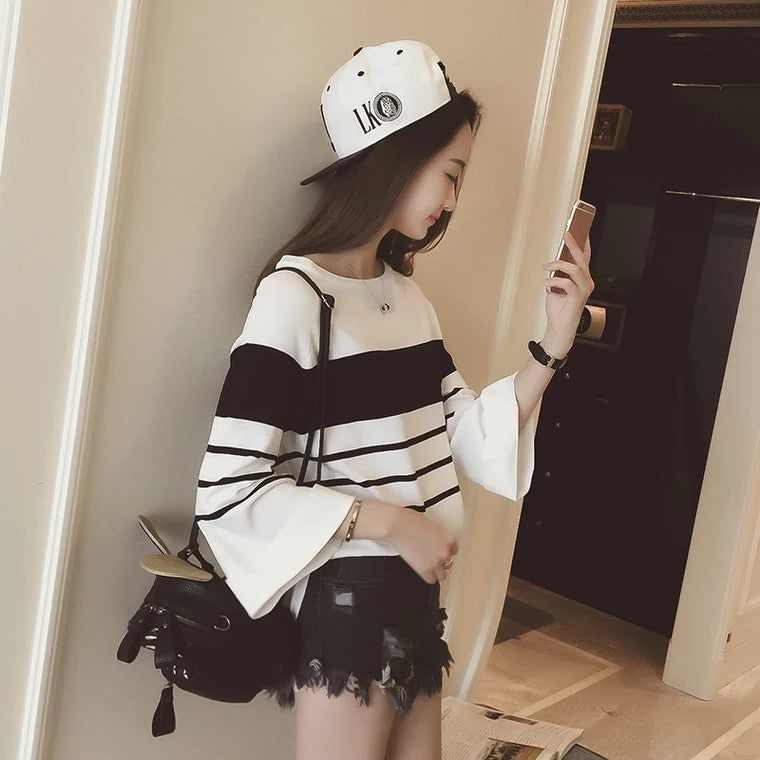 Wide Stripe Knit Top