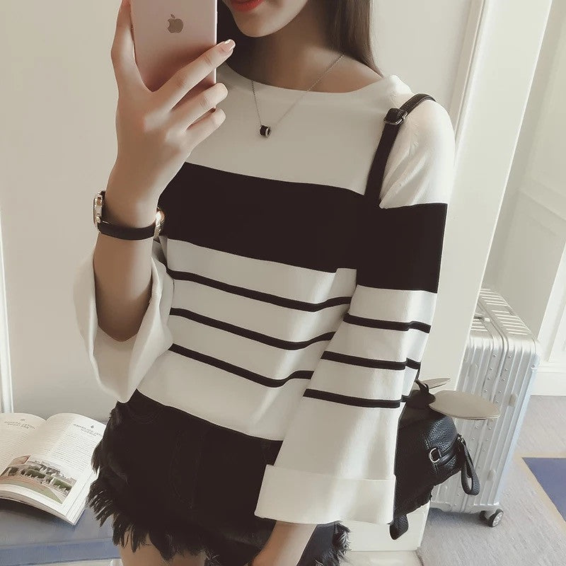 Wide Stripe Knit Top
